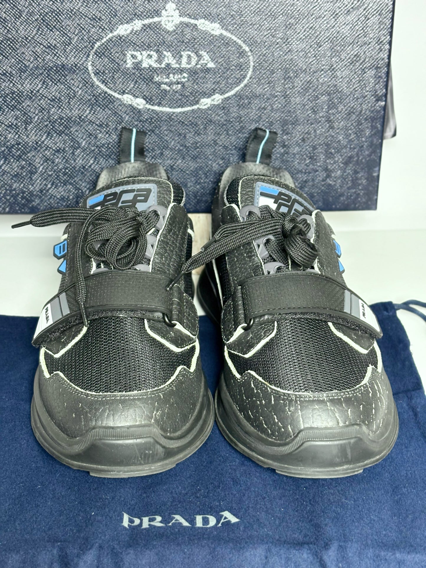 Prada Black Solid Men's Sneakers