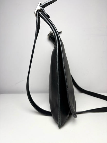 Coach Hippie Saddle Slim 9082  Vintage Leather Pre-owned Black Purse