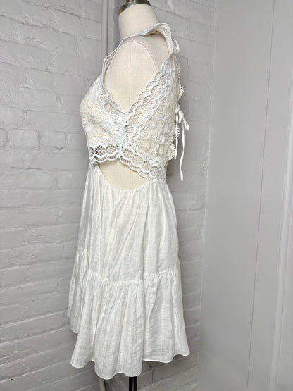 Women Size 36 Sandro White Crochet Not Vintage Dress