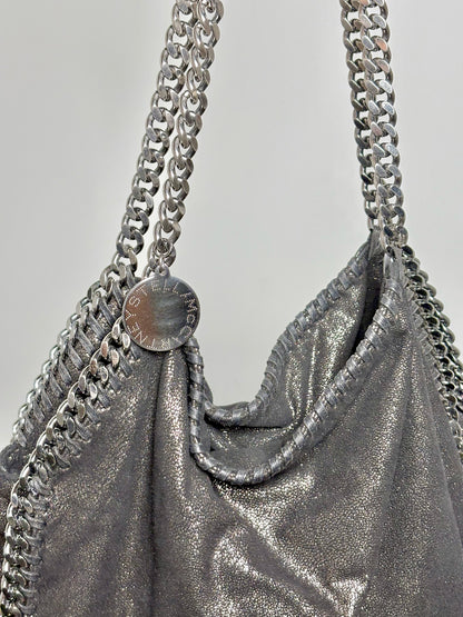 Stella McCartney Metallic Vegan Suede Charcoal Purse