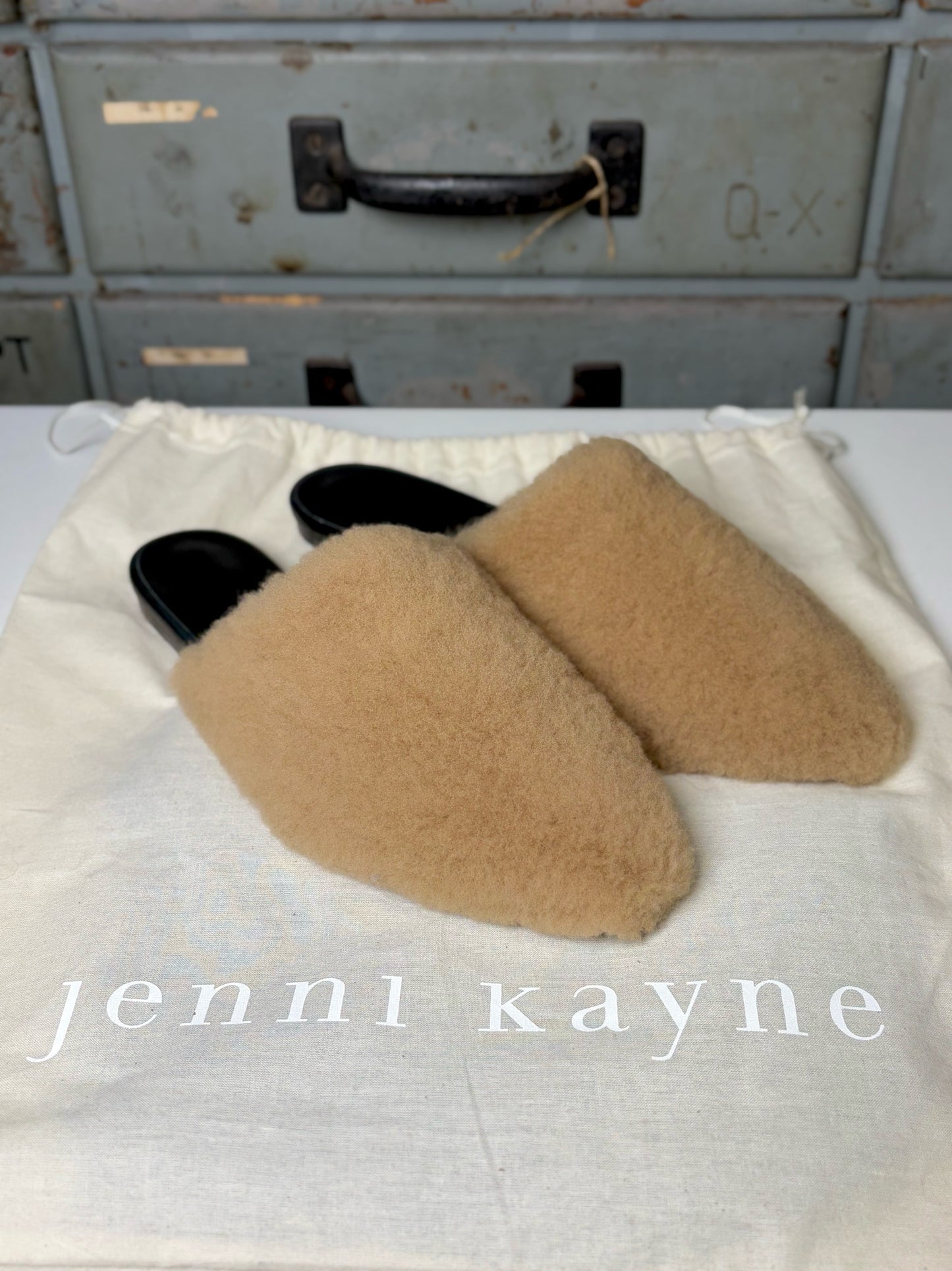 W Shoe Size 39 (8.5 US) Jenni Kayne Camel Shearling Slip-ons