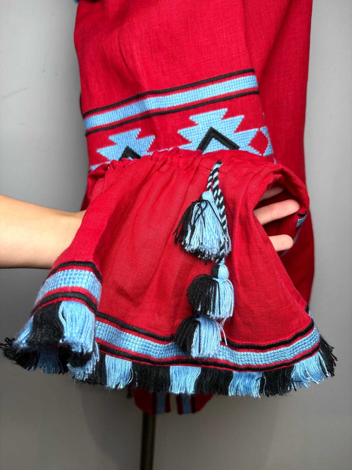 Women Size S March II Red, Blue Embroidered Women's Dress