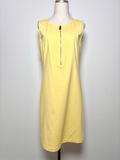 Women Size 8 Lafayette 148 Yellow Solid Cotton, Polyamide, Elastane Dress