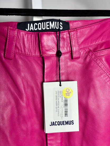 Women Size 46 (10, US) Jacquemus Pink Solid 100% Leather Pre-owned, NWT Pants