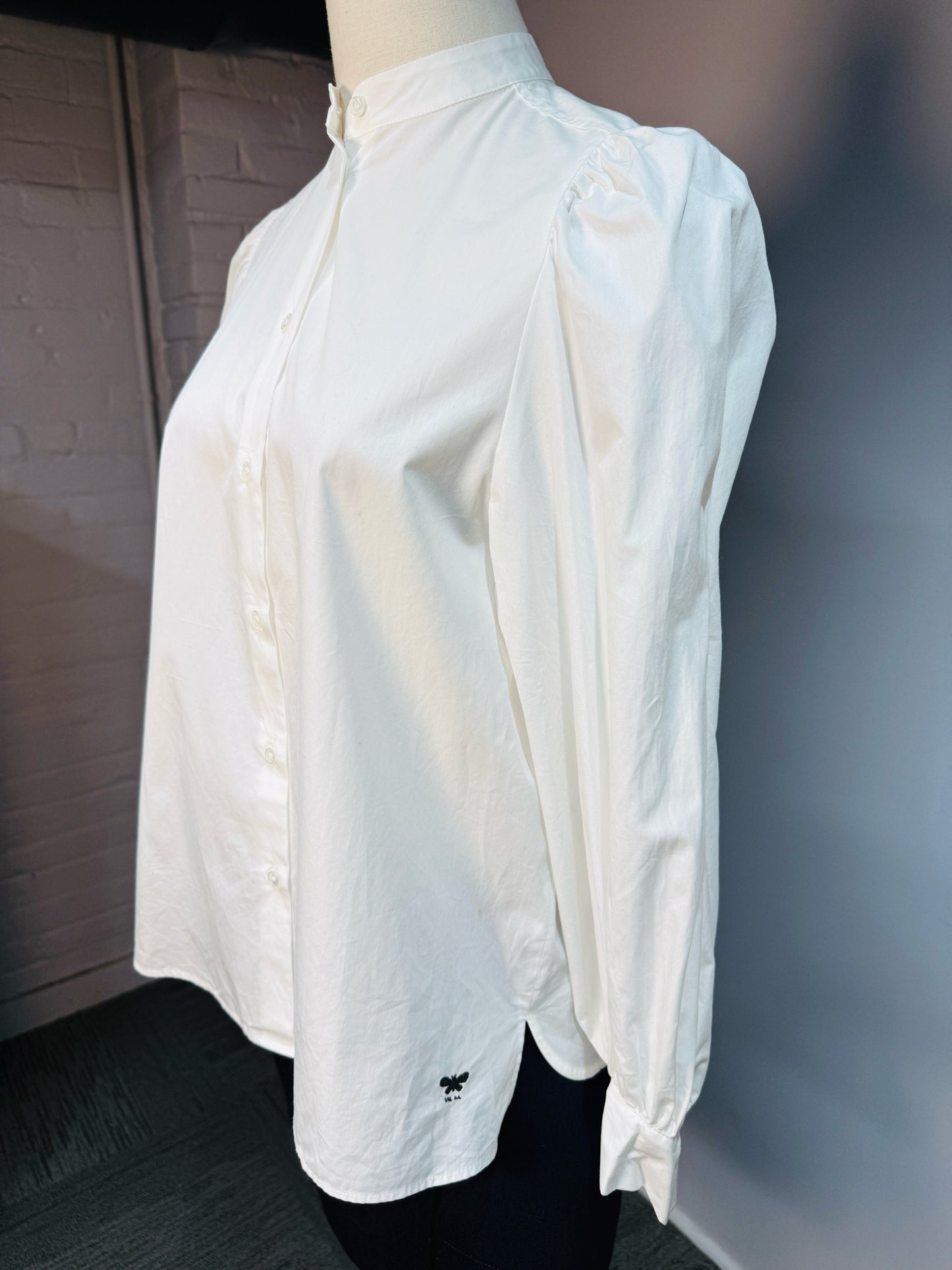 Women Size 38 (4 US) Max Mara White Poplin Cotton LS Shirt