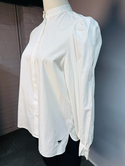 Women Size 38 (4 US) Max Mara White Poplin Cotton LS Shirt