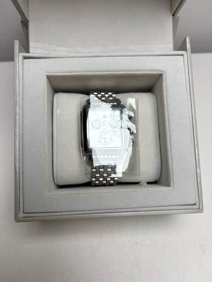 Michele Deco Panthere Bracelet Chronograph Sterling Silver Pre-owned Watch