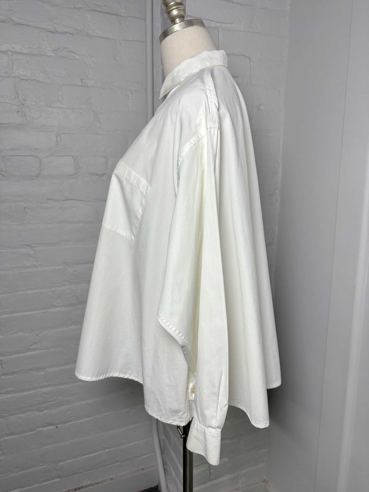 Women Size M Yohji Yamamoto White Solid Cotton Vintage Shirt