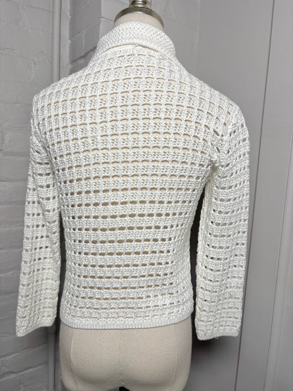 Women Size XS Vince White Knitted Cardigan Sweater
