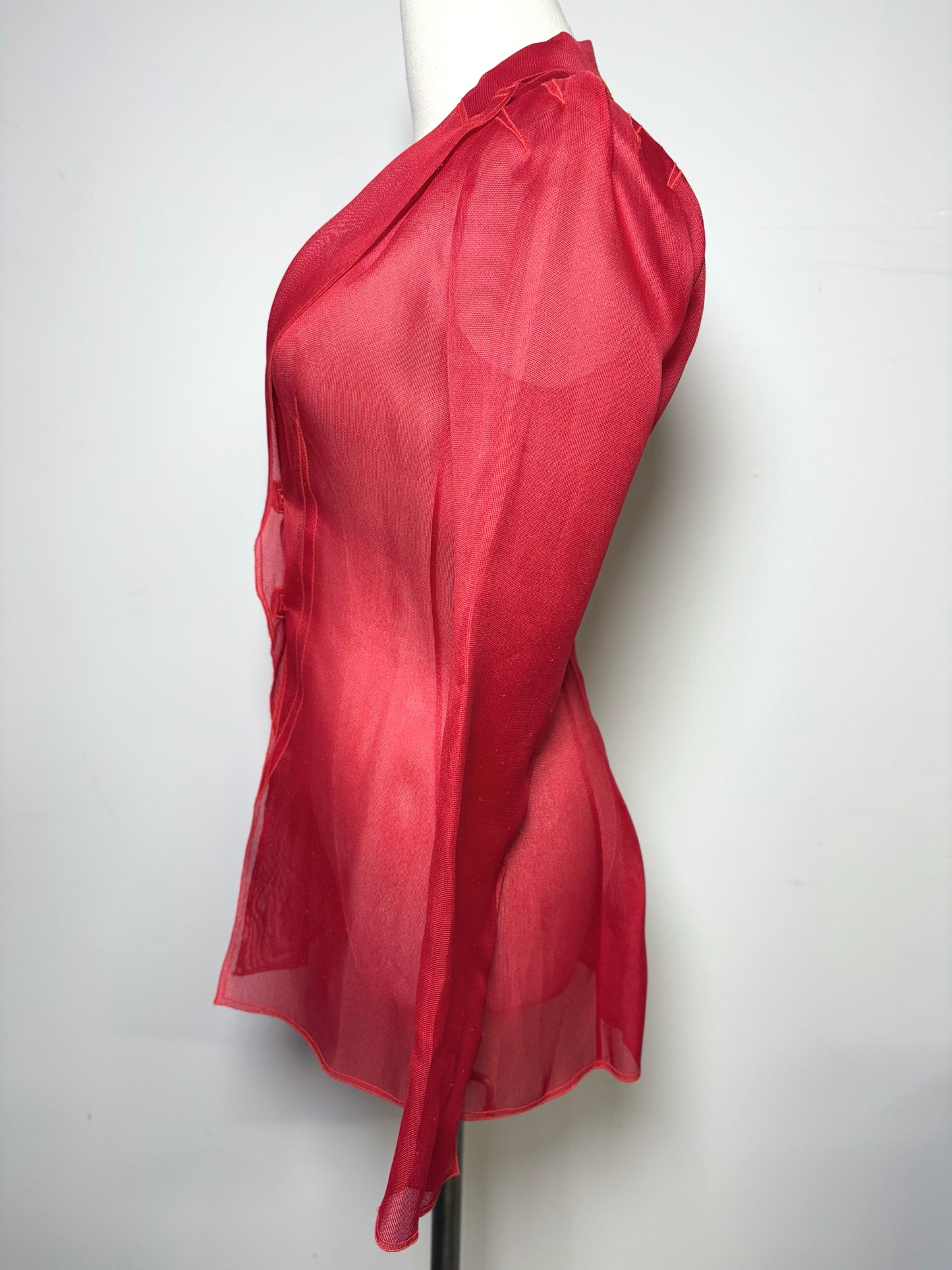 Women Size S Richard Tyler Collection Red Mesh Unknown Vintage Jacket