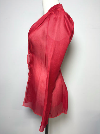 Women Size S Richard Tyler Collection Red Mesh Unknown Vintage Jacket