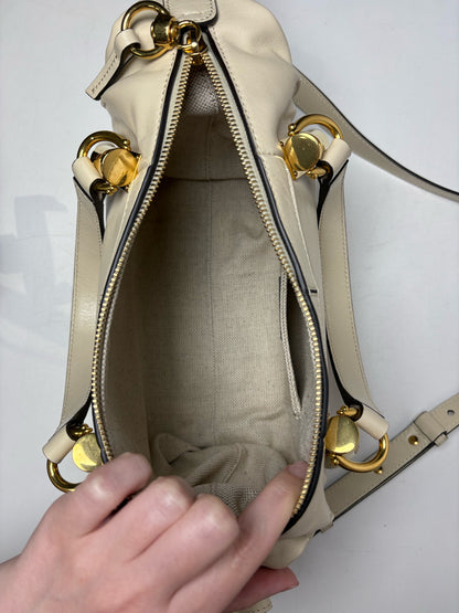 Women's Chloé Small Paraty 24 Cream Sweet Beige Leather Authentic Pre-Owned Shoulder Bag