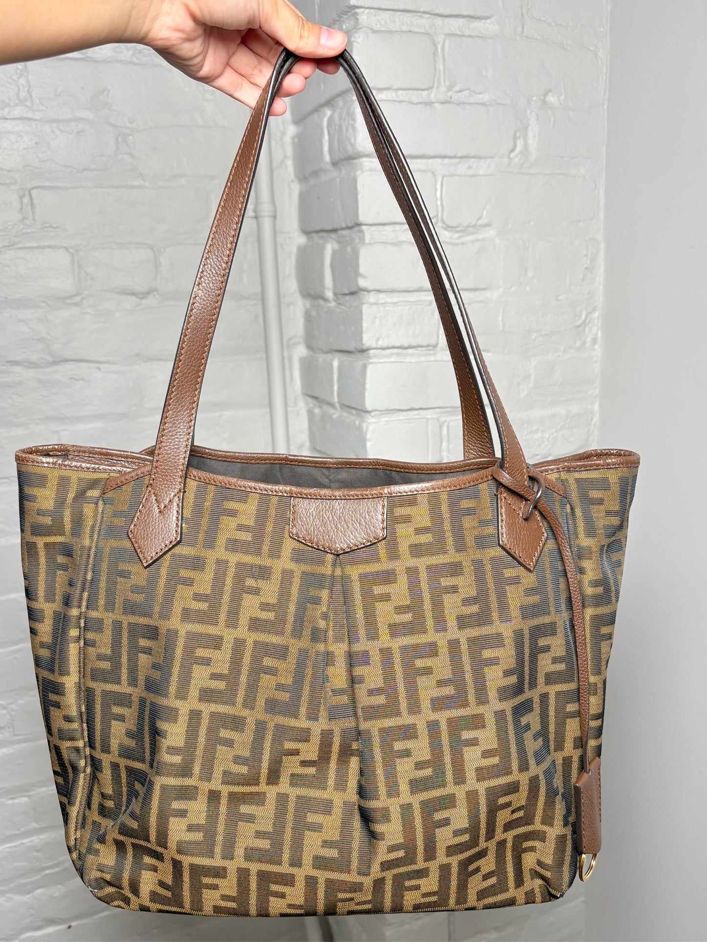 Canvas Fendi Zucca Print Canvas Pre-owned Brown Medium Purse