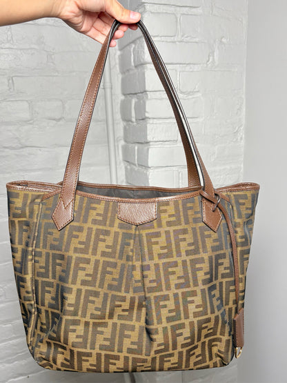 Canvas Fendi Zucca Print Canvas Pre-owned Brown Medium Purse