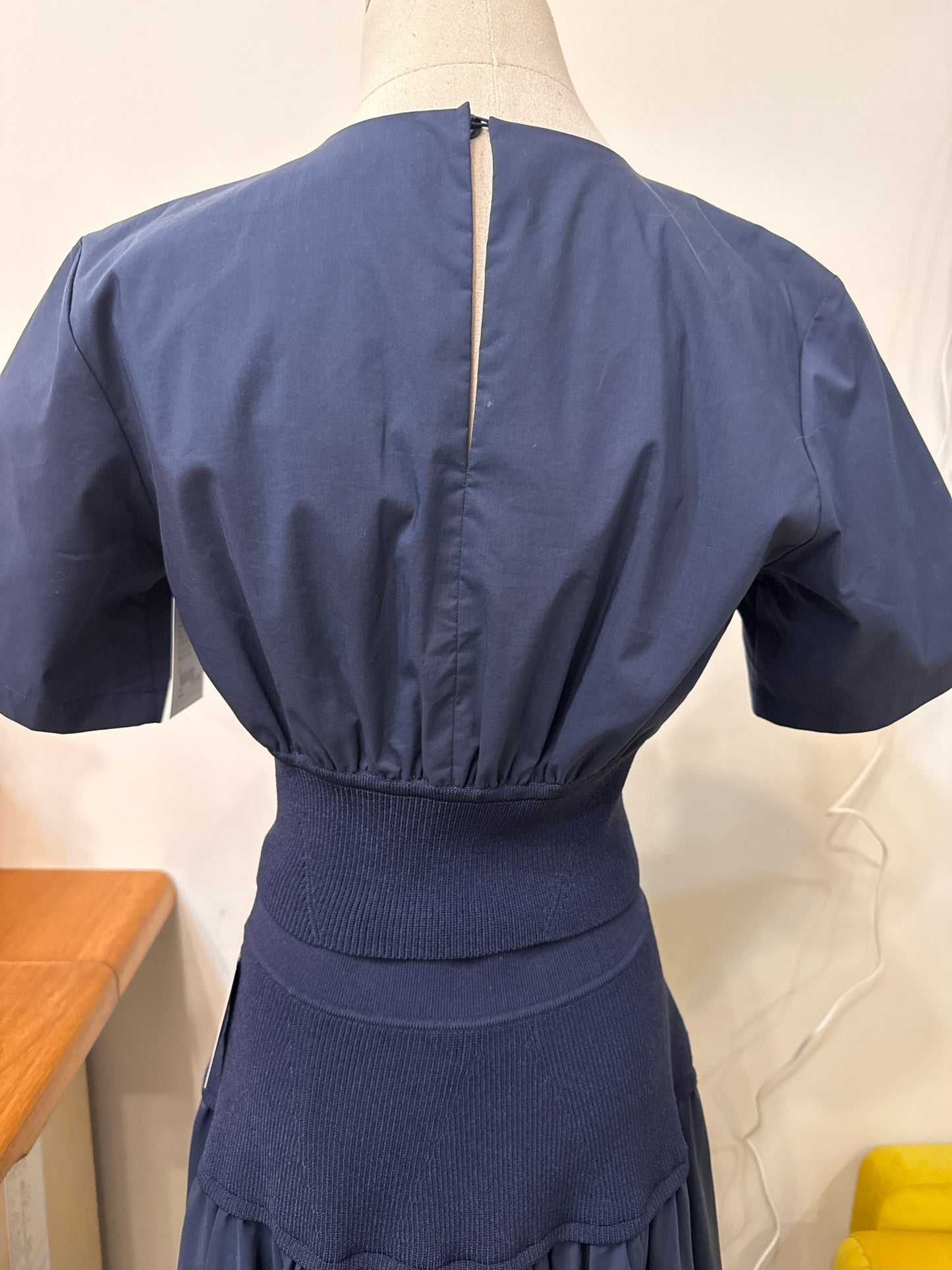 Women Size S Jonathan Simkhai Blue Solid Knit Waistband Pre-owned Top