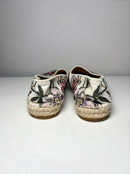 W Shoe Size 38.5 (8 US) Christian Dior Cream Cotton Pre-owned Slip-ons