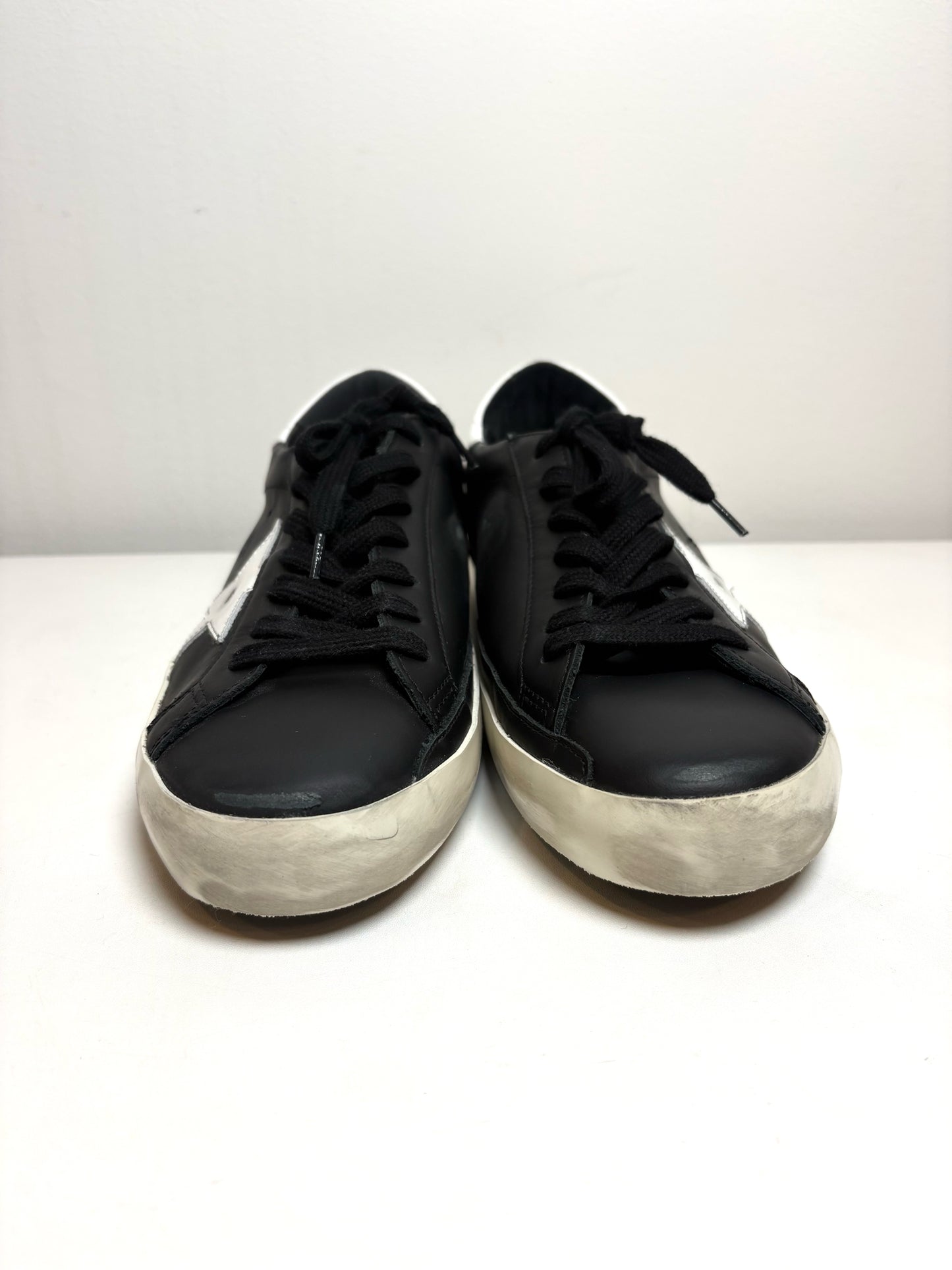 Golden Goose Black Leather White Star Men's Pre-owned, NWT 42 Sneakers