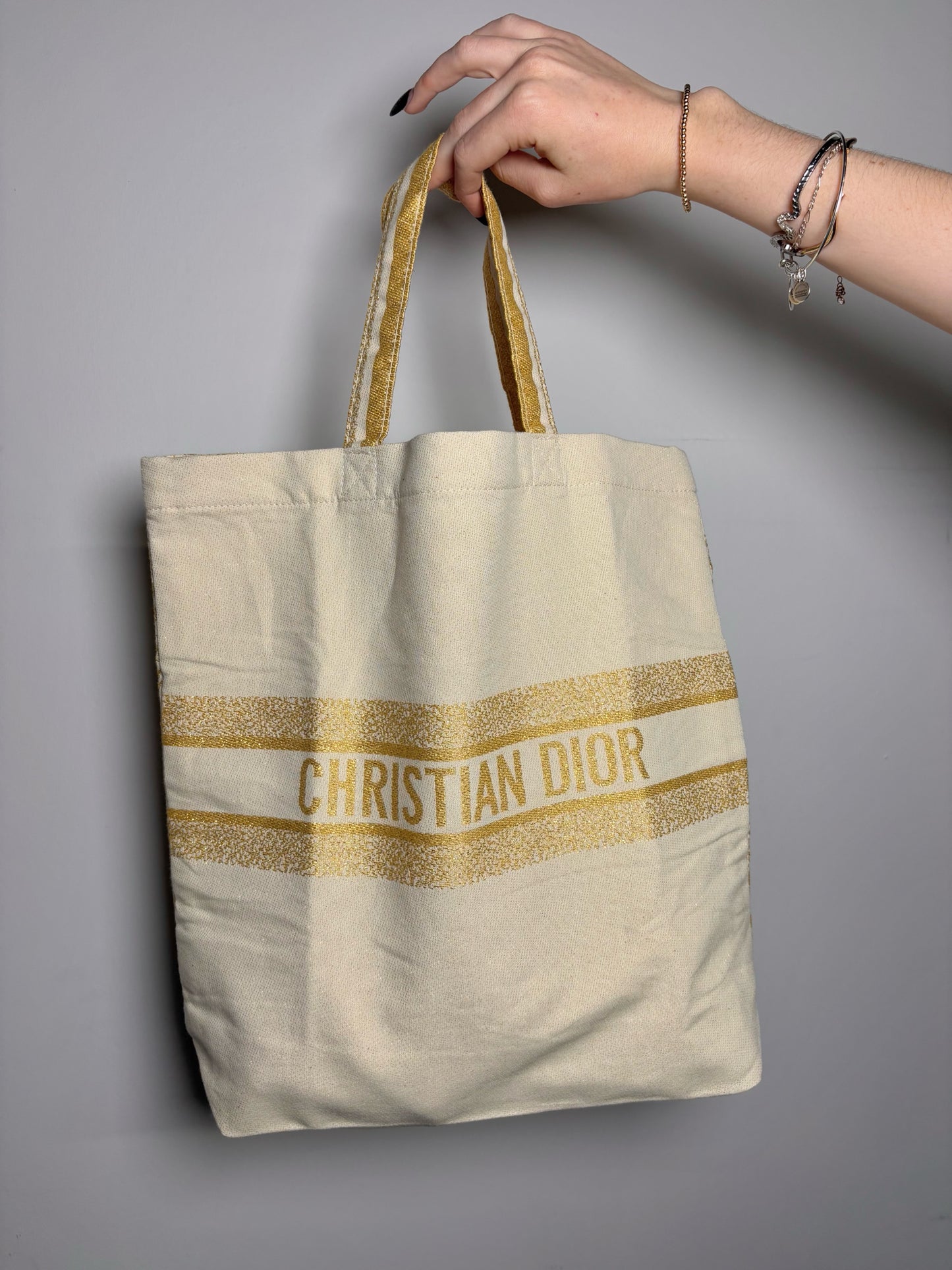 Canvas Christian Dior "Garden of Dreams"  Cream Tote Bag