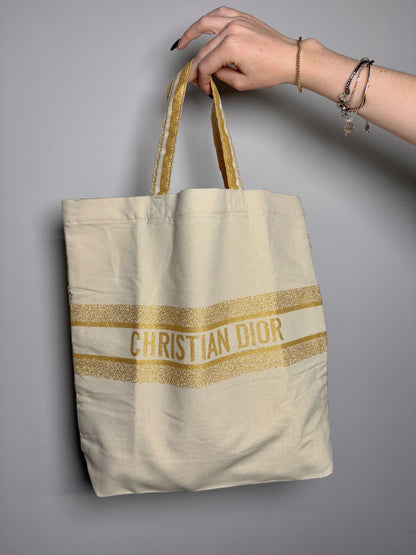 Canvas Christian Dior "Garden of Dreams"  Cream Tote Bag