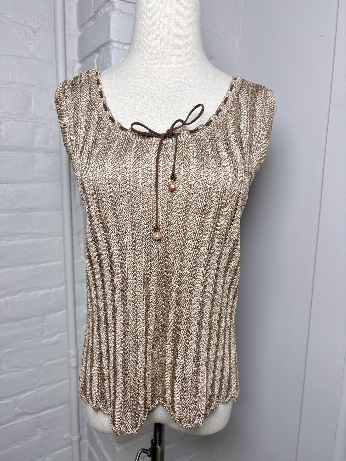 Women Size One Size St. John Beige Knitted Tank Top