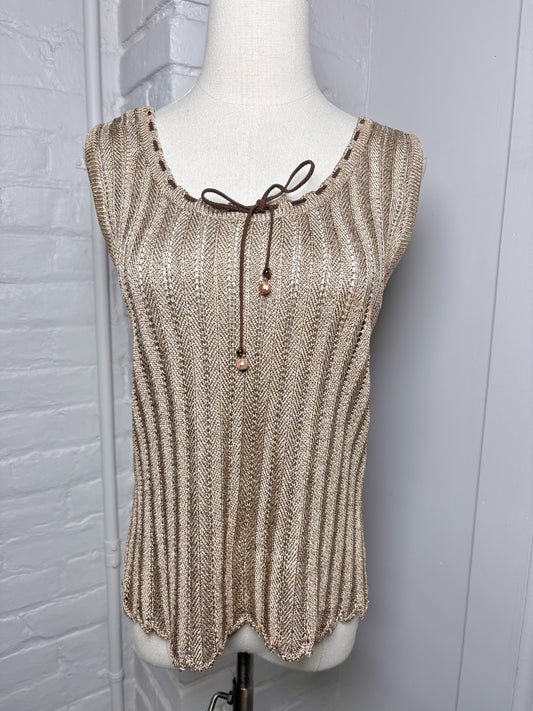 Women Size One Size St. John Beige Knitted Tank Top