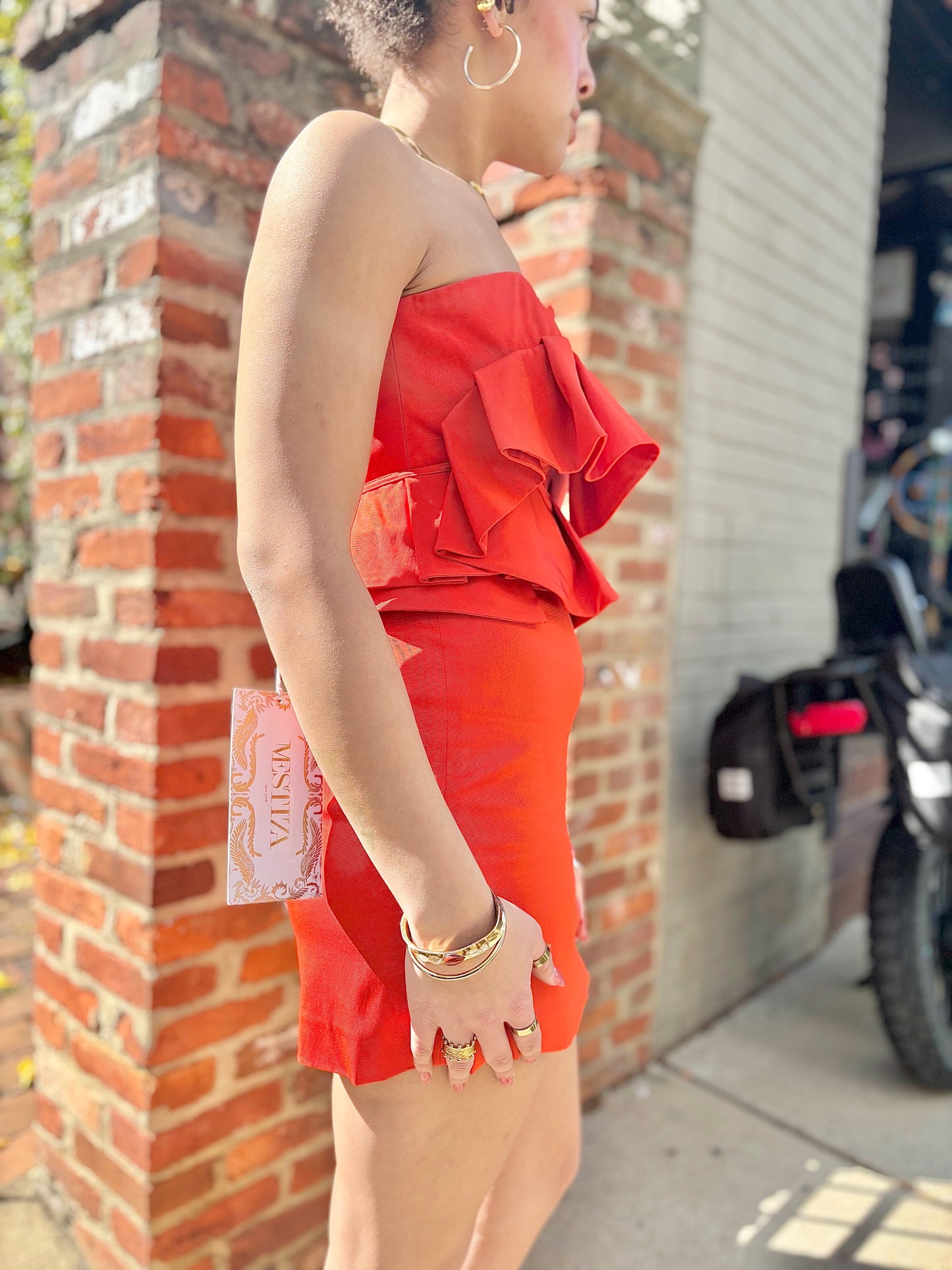Orange Women Size 6 Mestiza Orange Solid Acetate NWT Dress