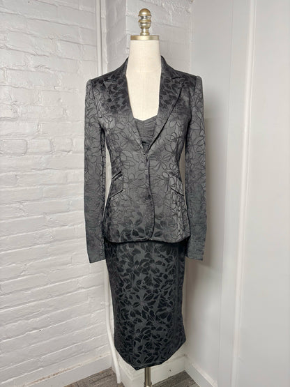 Women Size 0 ZAC POSEN Black Embroidered Special Occasion Blazer