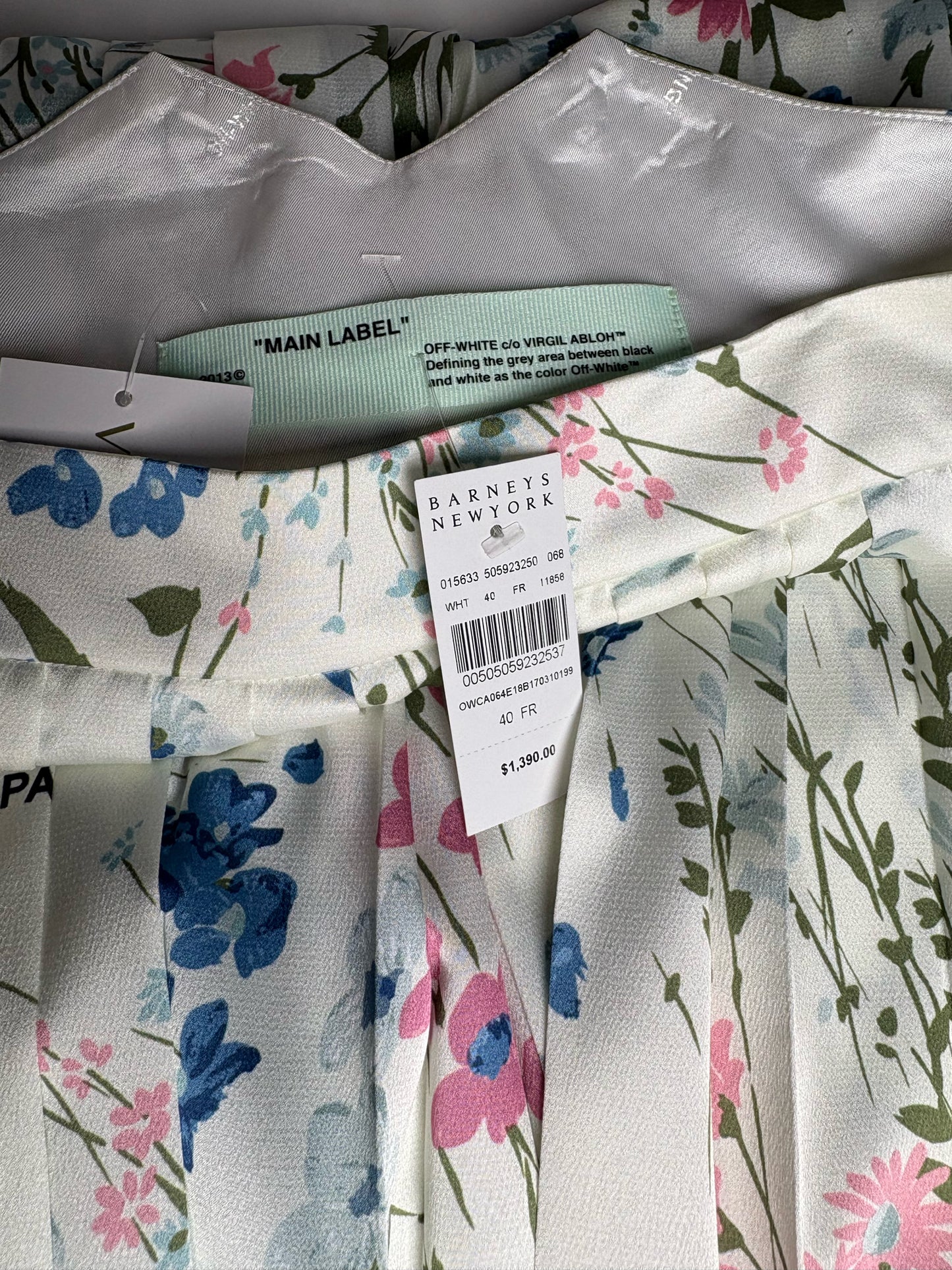 Size 40 (XS) Off-white Floral Print Pre-owned, NWT Midi Skirt