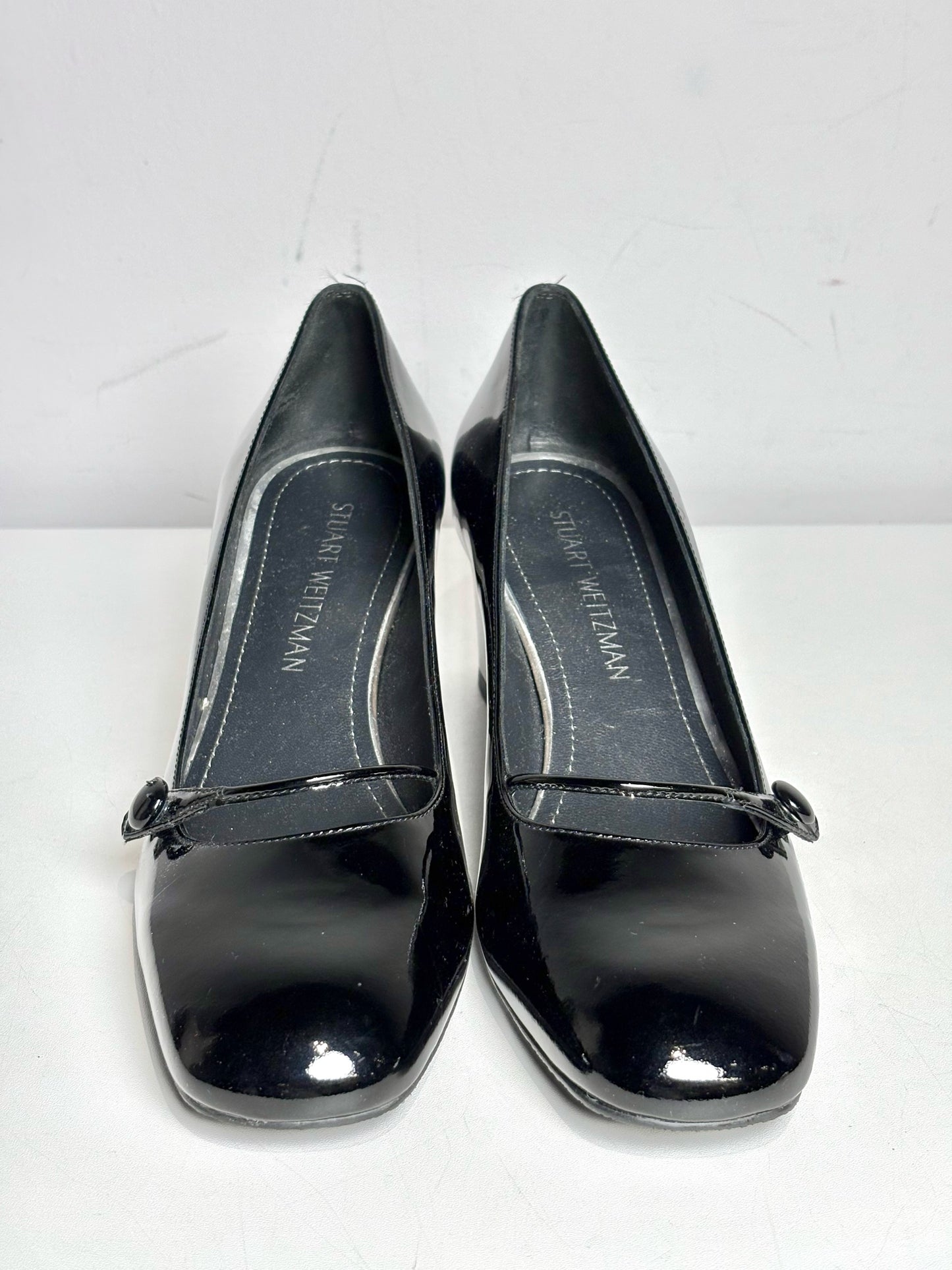 W Shoe Size 8.5N Stuart Weitzman Black Patent Leather Women's Pre-owned Pump