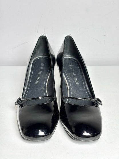 W Shoe Size 8.5N Stuart Weitzman Black Patent Leather Women's Pre-owned Pump