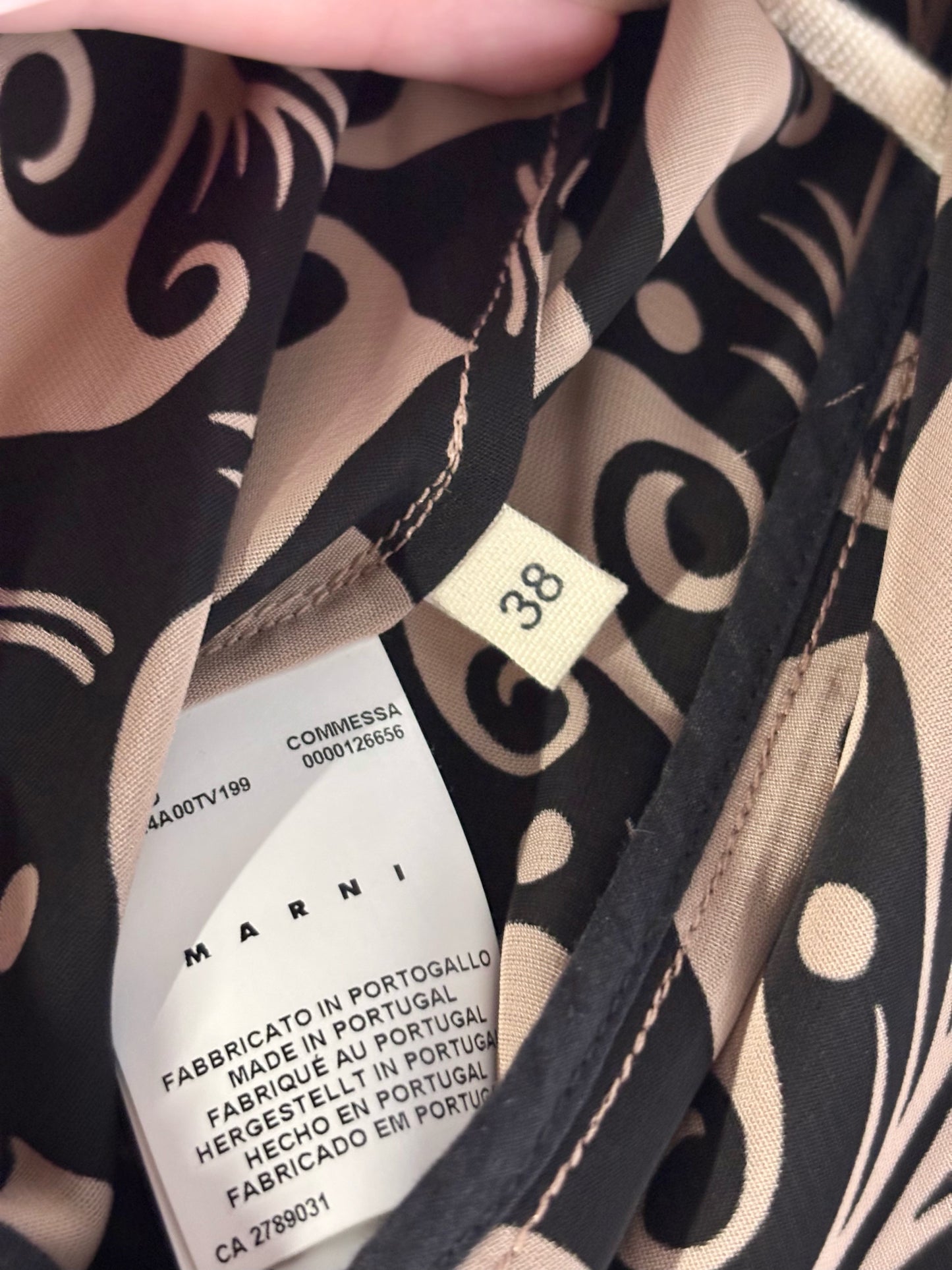 Women Size 38 Marni Black, Beige Abstract Art Pre-owned Skirt