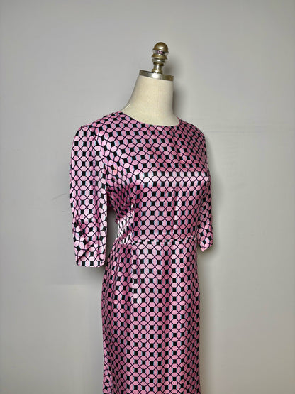 Women Size 8 (M) Marni Pink, Black Print Drop Waist Pre-owned Dress