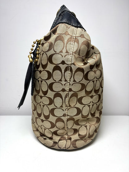 Women's Coach Bleecker Signature 11438 Brown Canvas Vintage Pre-Owned Medium Bucket Bag