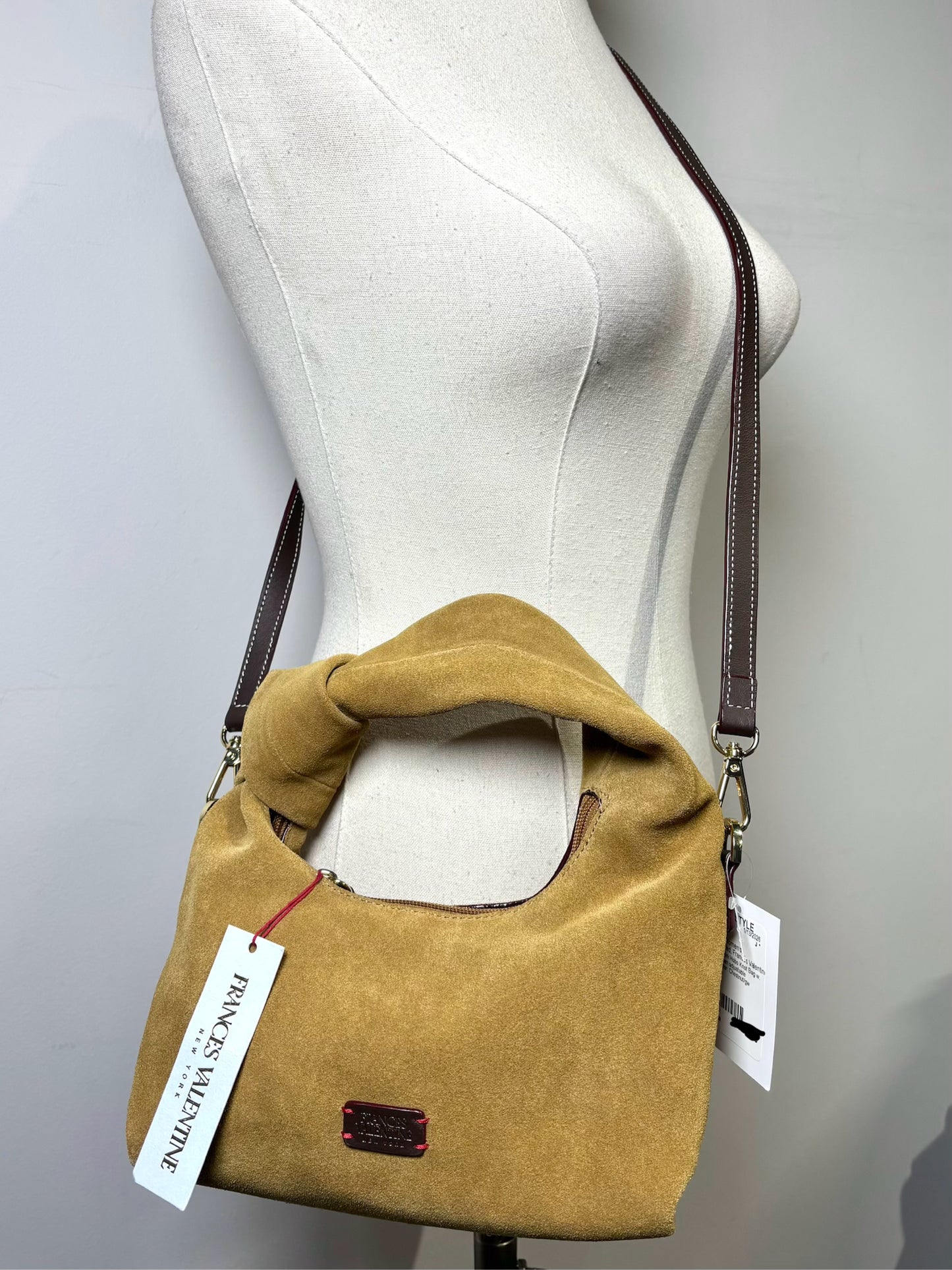 Suede Frances Valentin Tinsley Mini Hobo Knot  Bag