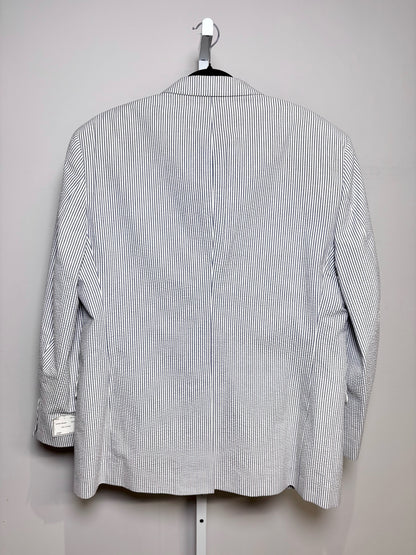 Jos. A. Bank Blue & White 100% Cotton Searsucker Men's 46R Suit NWT Pre-Owned