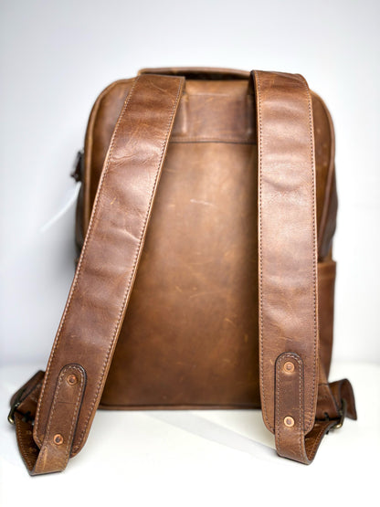 Moore & Giles Brown Leather Men's Backpack