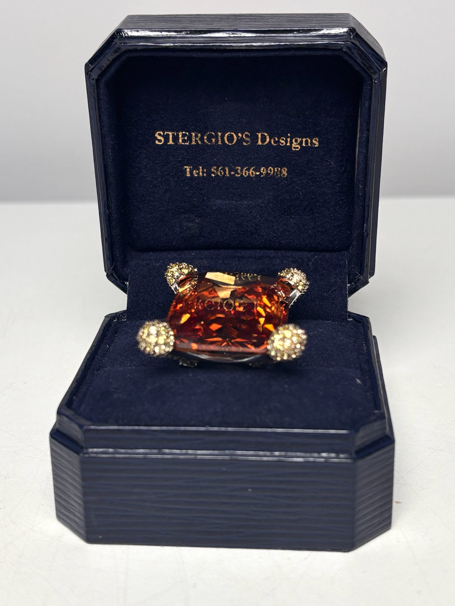 Sterling Silver Citrine Sz 6 20 Carats Sterling Silver Cocktail  Ring