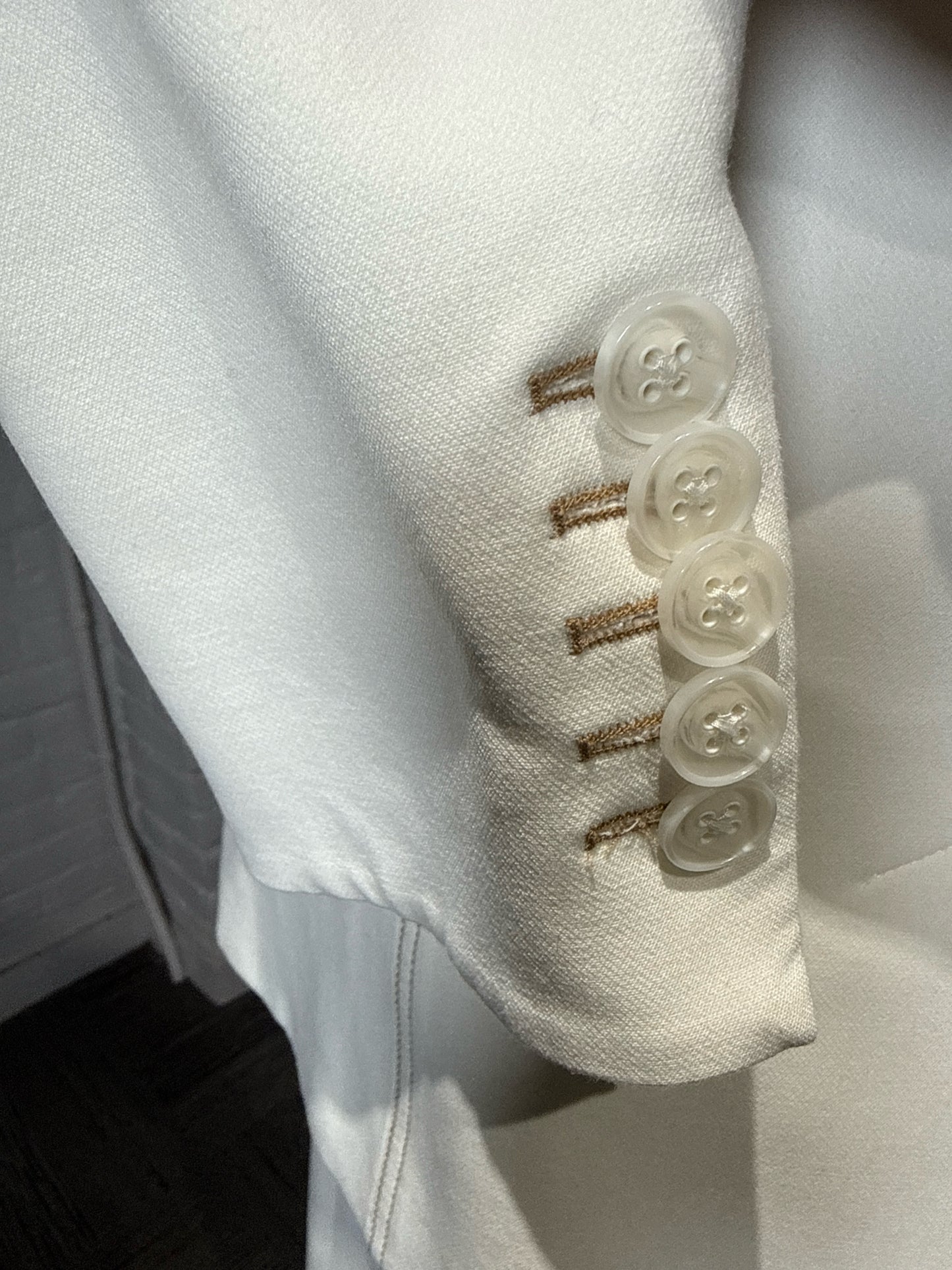 Women Size 8 Veronica Beard Cream Dickey Blazer + Wide Leg Pants