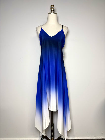 Women Size 4 Milly Blue Ombre Pure Silk Pre-owned Dress