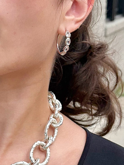 Ippolita Quartz Stone Rock Candy Hoop Earrings