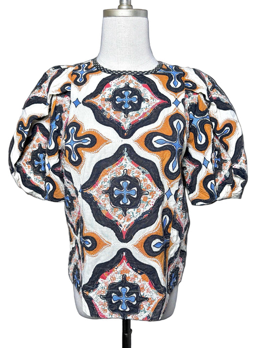 Women Size 2 Ulla Johnson multi brown Print Top