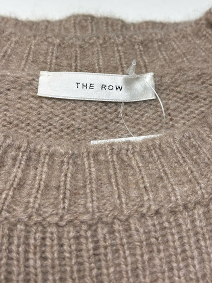 Women's Size M The Row Beige Pure Cashmere Ribbed Knit Pre-Owned Sweater