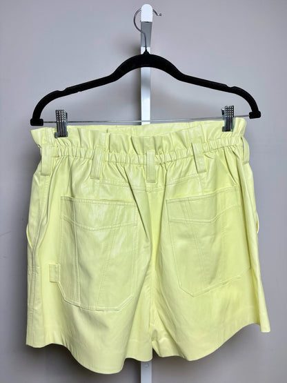 Women Size 8 (M) ALC Yellow Vegan Leather Wide Leg Shorts