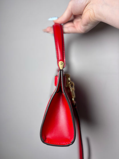 Women's Tory Burch Petite Lee Radziwill Brilliant Red Pre-owned NWT Tote