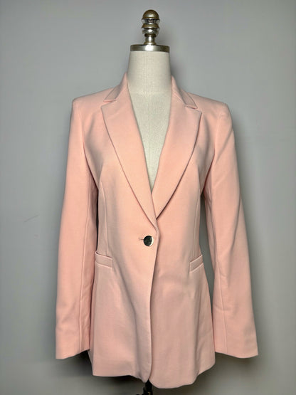Women Size 8 Alice + Olivia Light Pink Solid Polyester Blend Jacket