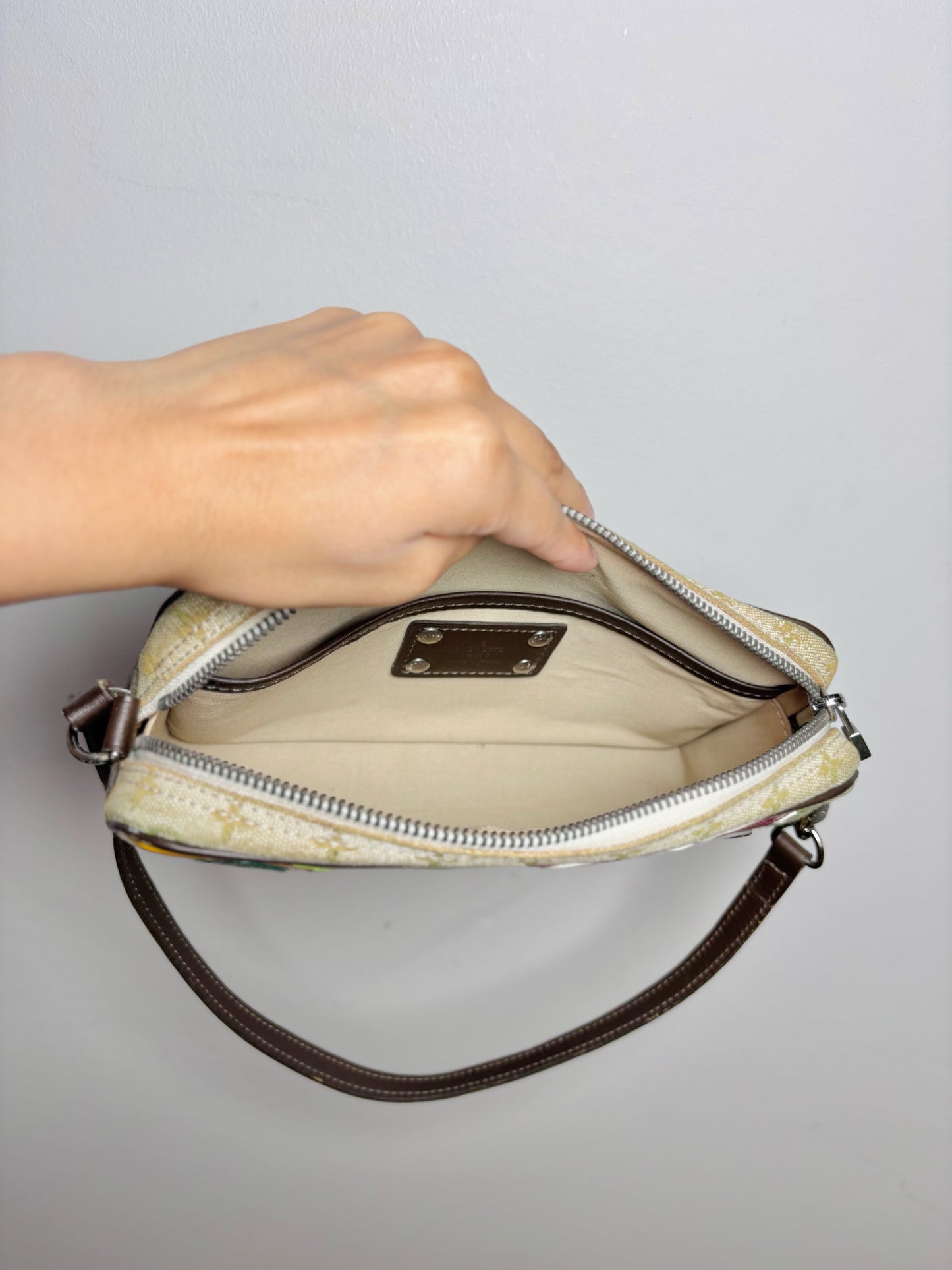 Louis Vuitton Mini Monogram Conte de Fees Canvas Green Cowhide Small Purse