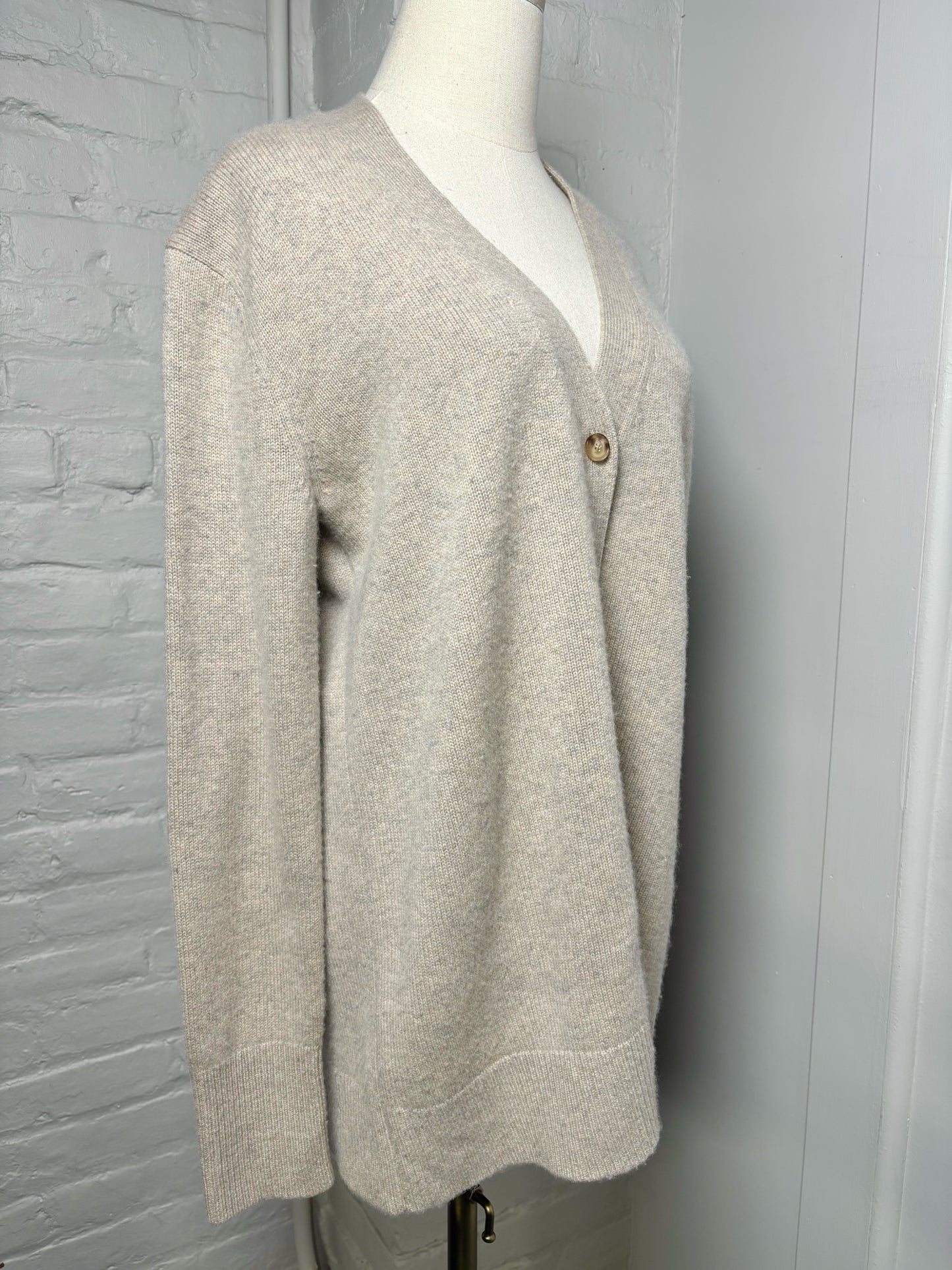 Women Size S Joseph Tan 100% Cashmere Boyfriend Cardigan Sweater
