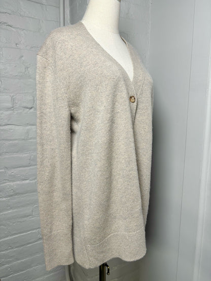 Women Size S Joseph Tan 100% Cashmere Boyfriend Cardigan Sweater