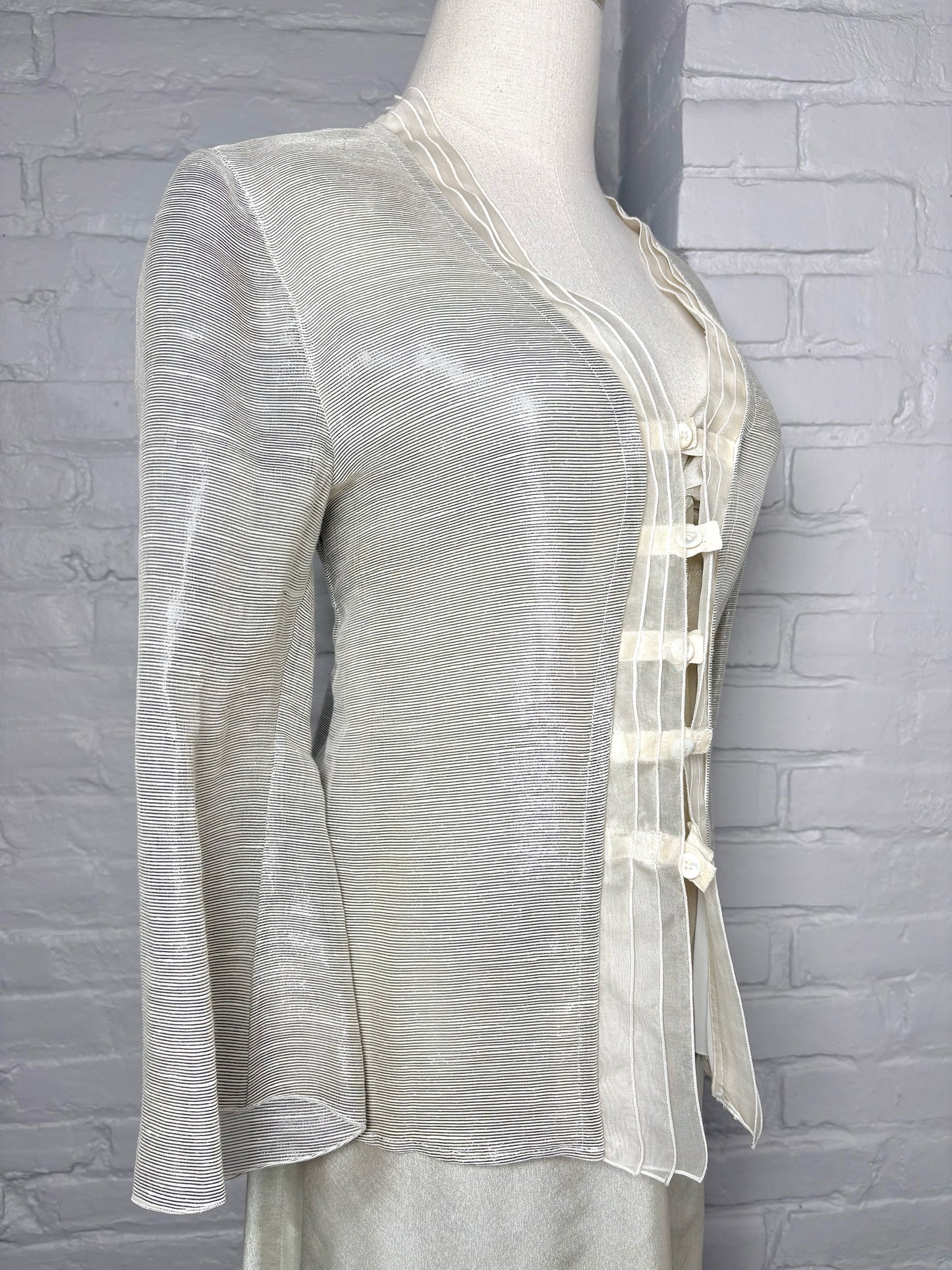 Women Size 8 Armani Collection Bone Iridescent Dress Jacket