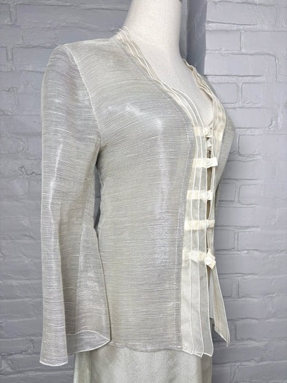 Women Size 8 Armani Collection Bone Iridescent Dress Jacket